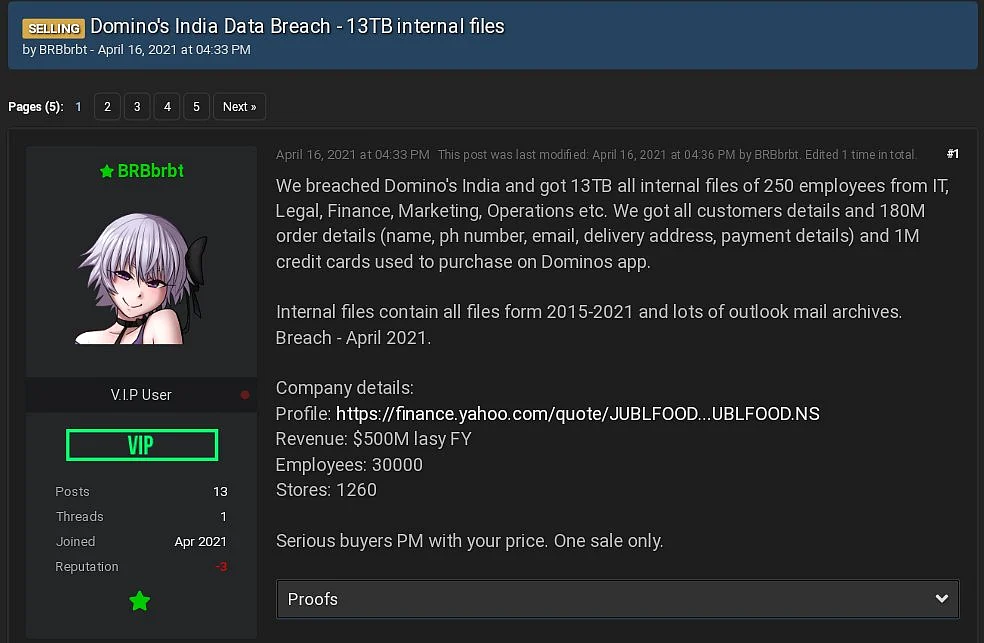 <div class="paragraphs"><p>Hackers are allegedly selling the data on raidforum.</p></div>