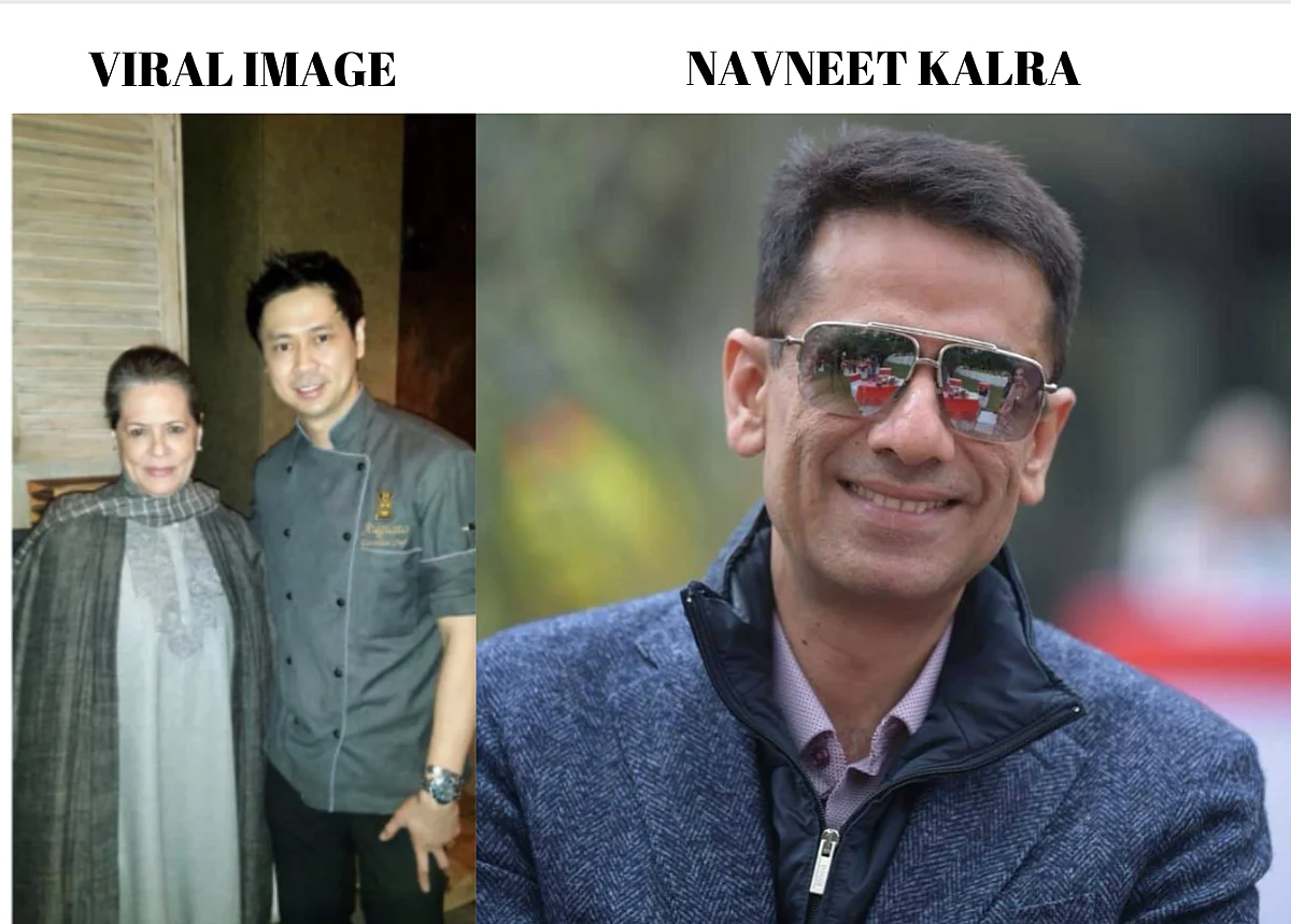 Left: viral image. Right: Navneet Kalra.