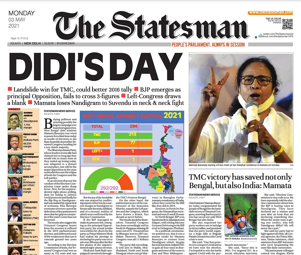 ‘DIDI’S DAY’: How Newspapers Looked Day After Mamata’s Win