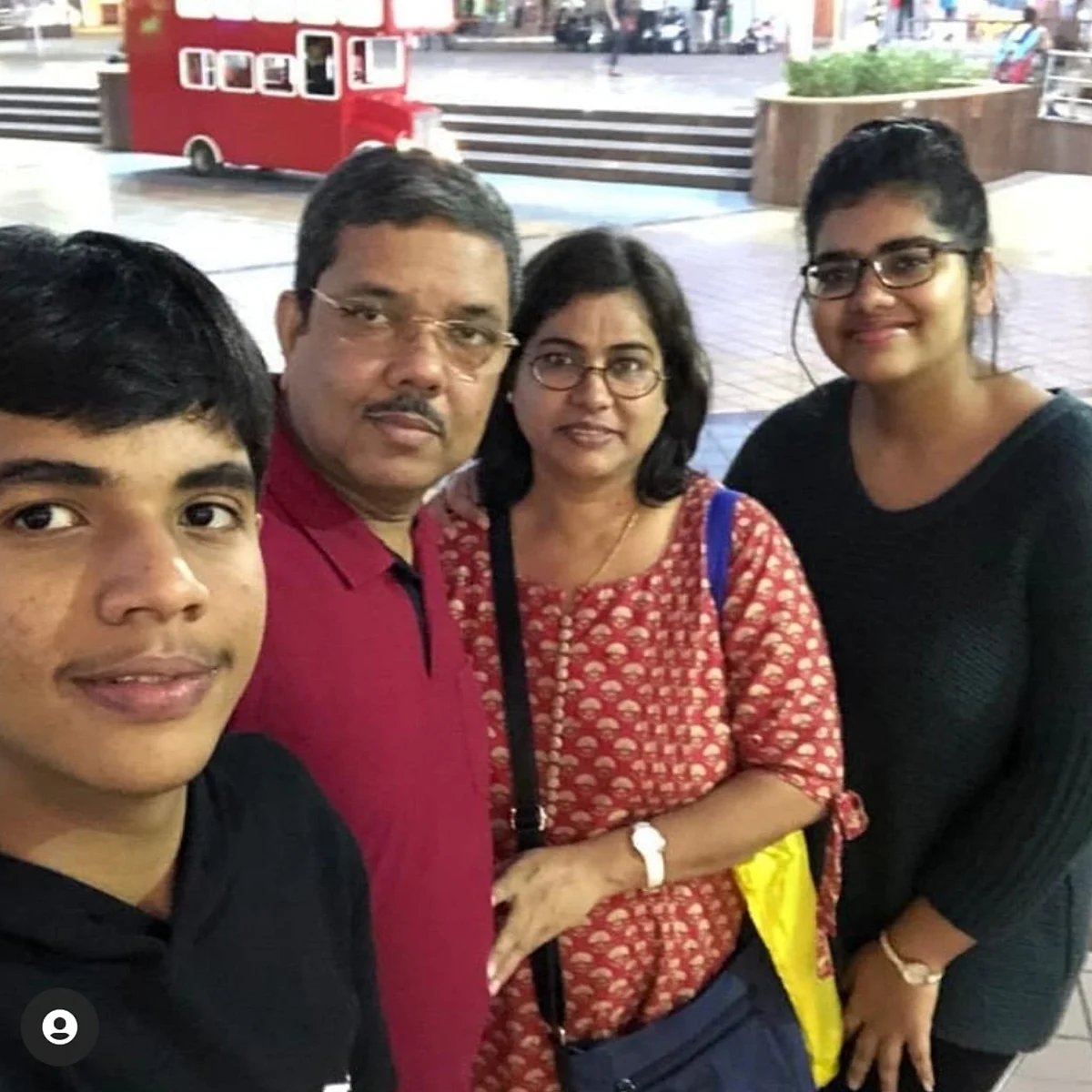 <div class="paragraphs"><p>Captain Prasad with his wife, 15-year-old son and daughter Sumedha.</p></div>