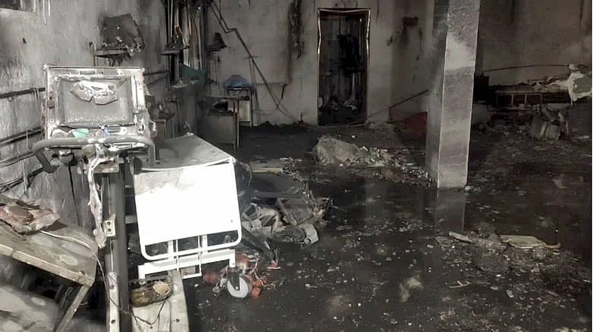 Fire broke out in Patel Welfare Covid Hospital.