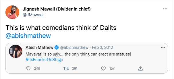 A 2012 tweet of Abish Mathew has irked social media users. 