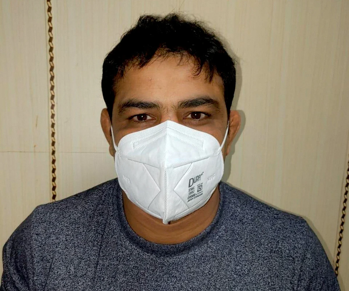 New Delhi: Olympics medal-winning wrestler Sushil Kumar was arrested in connection with the Chhatrasal Stadium brawl that led to the death of a wrestler, in Delhi, Sunday, May 23, 2021.