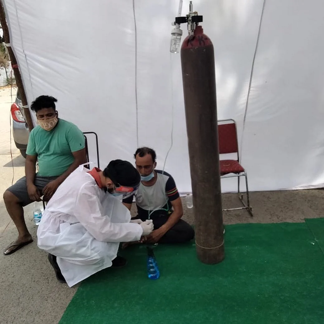 Oxygen langar at Gurudwara Damdama Sahib.