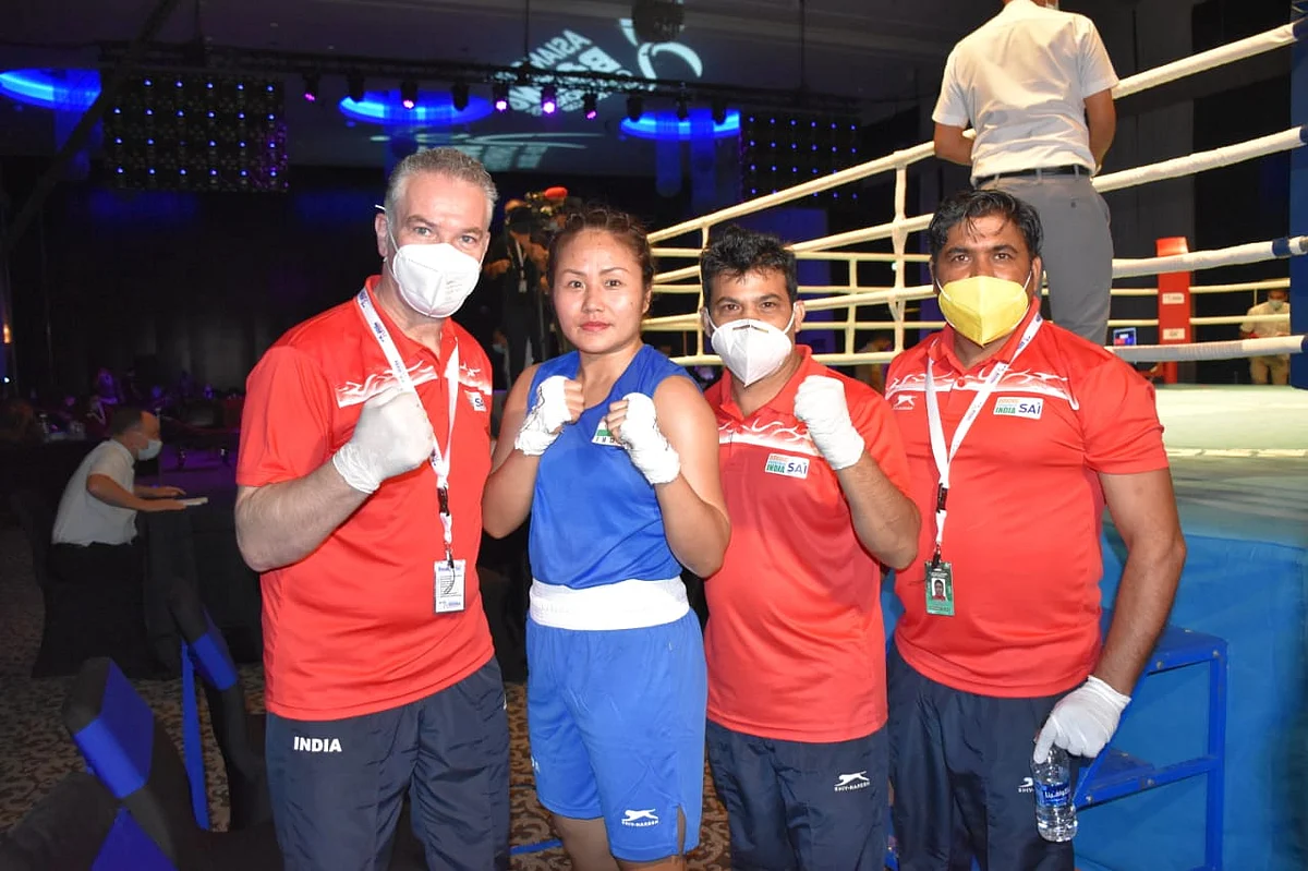 Lalbuatsaihi (64kg) defeated Kuwait’s Noura Almutairi as the latter abandoned the bout in the second round.
