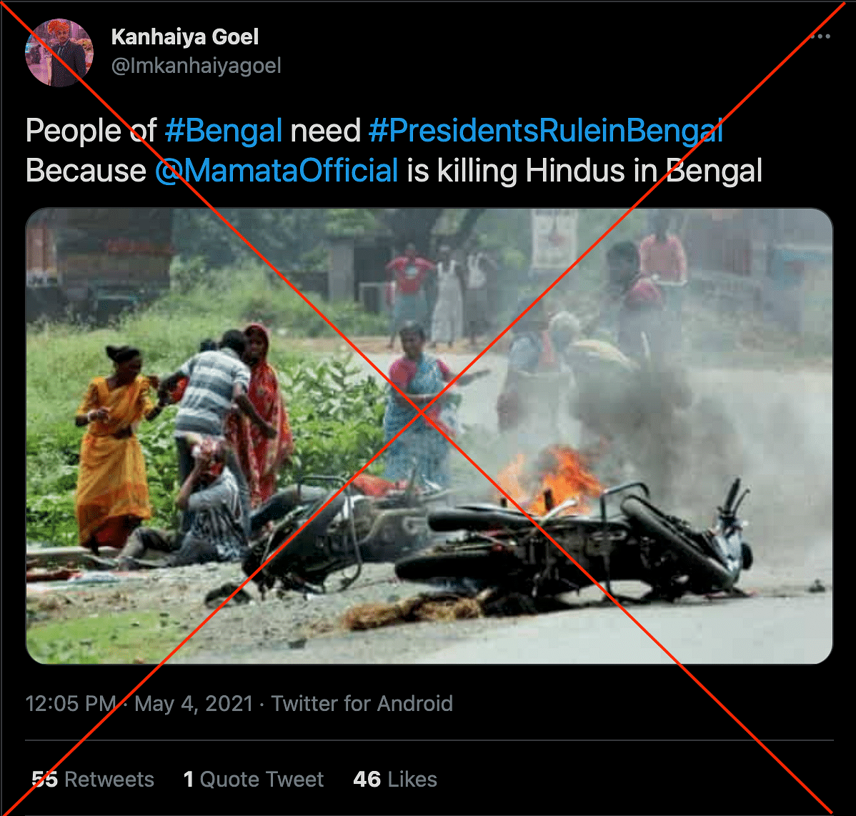 Several incidents of violence have been reported from West Bengal after results were announced on 2 May. 