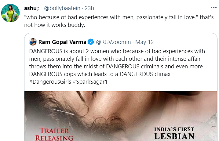 Twitter Is Unamused As RGV Releases Poster of 'Dangerous'