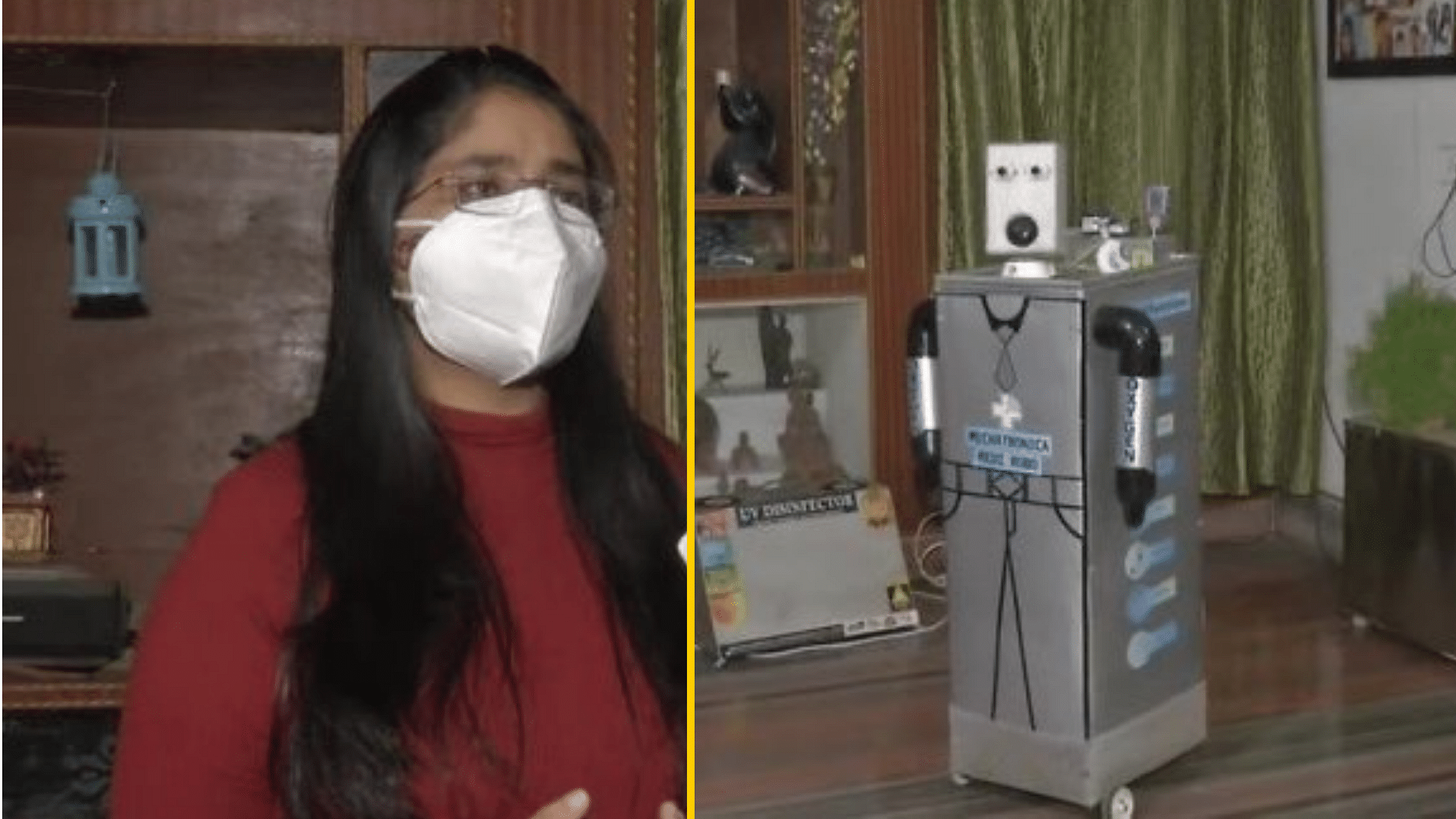 <div class="paragraphs"><p>Akanksha; Robot developed by her</p></div>