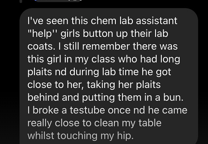 An alumnus alleges sexual harassment by a teacher in a top school in Chennai. 