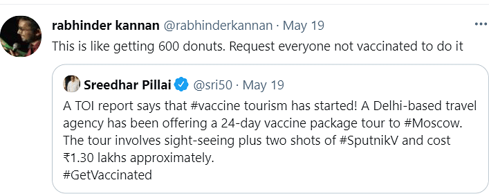 A travel company is offering Indians a trip to Russia with 2 jabs of the Sputnik V vaccine.