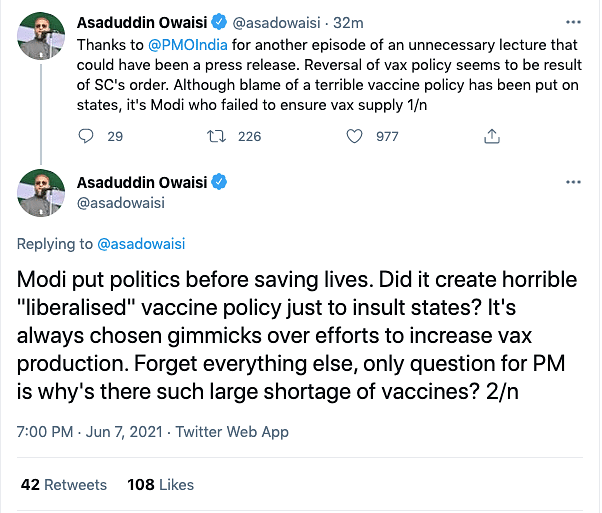 Prime Minister Narendra Modi on Monday, 7 June, announced centralisation of the COVID-19 vaccine drive.