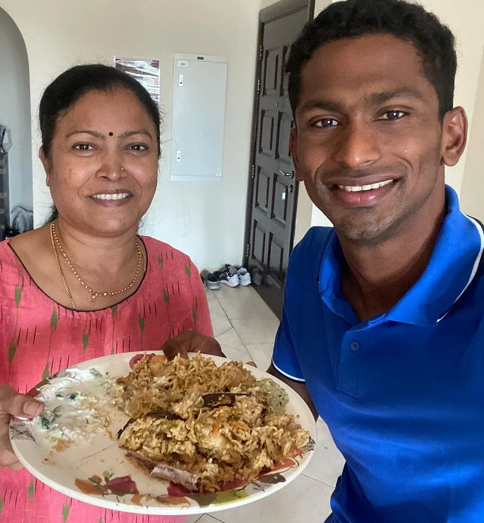 <div class="paragraphs"><p>'Gowri Aunty' prepared home made biryani for Sajan to celebrate his Tokyo Olympics' qualification.</p></div>