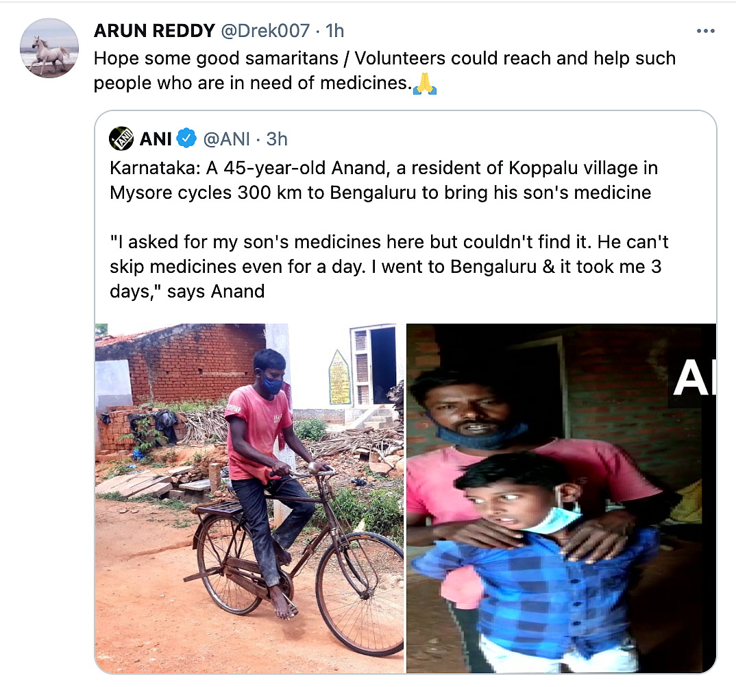 Karnataka: Man Travels 112 Km on Cycle to Get Medicines for Son