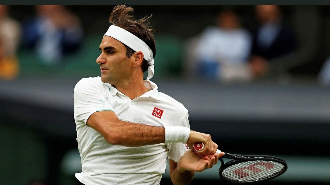 <div class="paragraphs"><p>Roger Federer in action at the 2021 Wimbledon championship.&nbsp;</p></div>