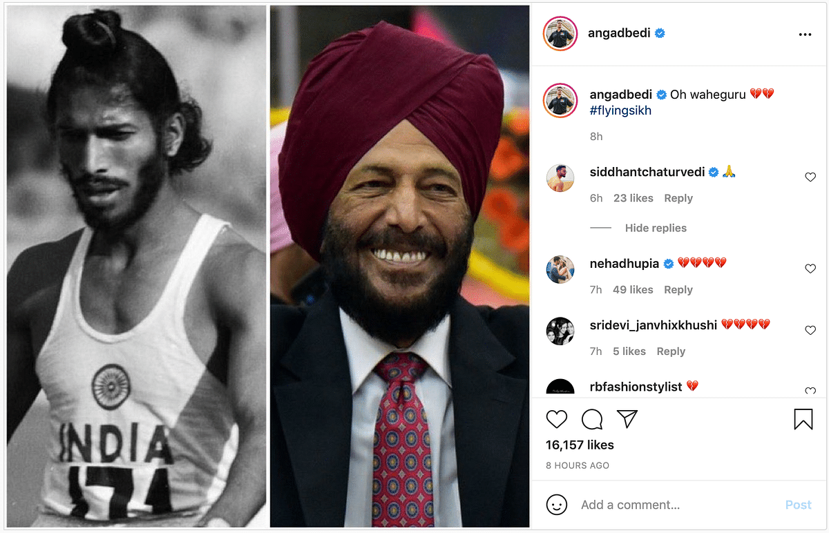 Several Bollywood celebrities took to social media to express grief over Milkha Singh’s demise.