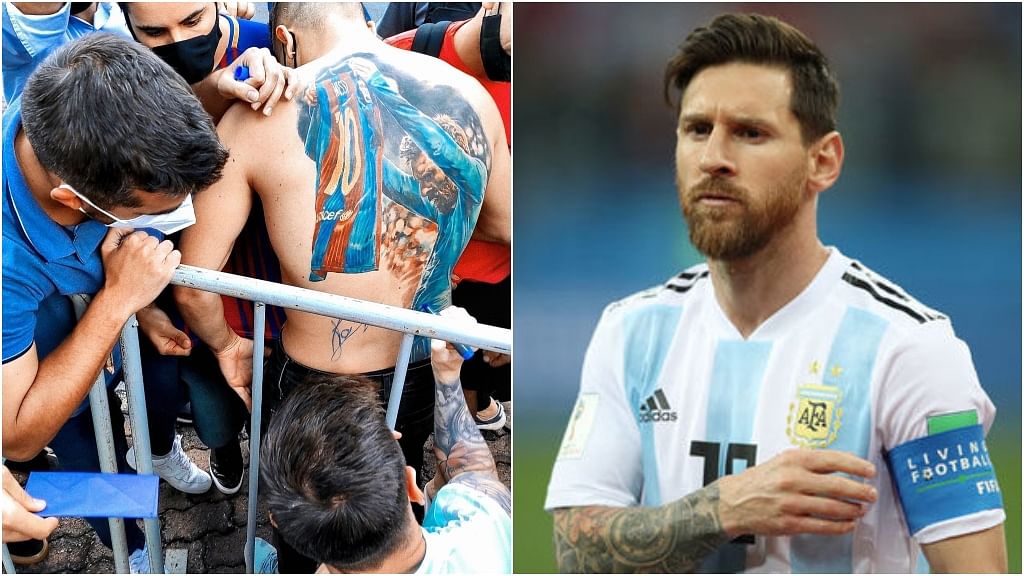 Soccer Fan Gets Tattoo Inspired by Messis World Cup Celebration