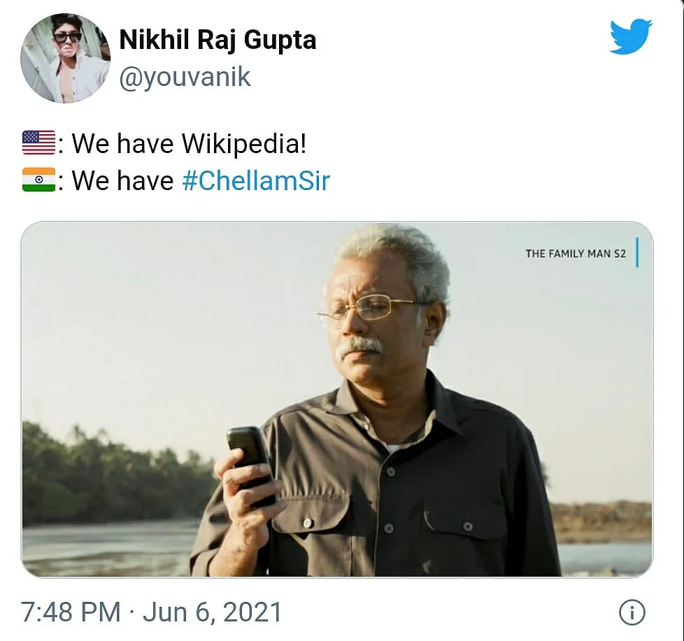 Twitter Is Pouring With The Family Man 2's Chellam Sir Memes