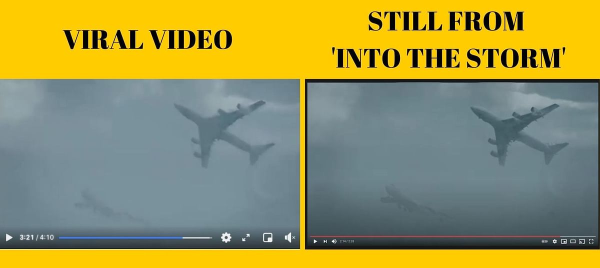The viral video has been created using clips from a 2014 movie, ‘Into the Storm’.