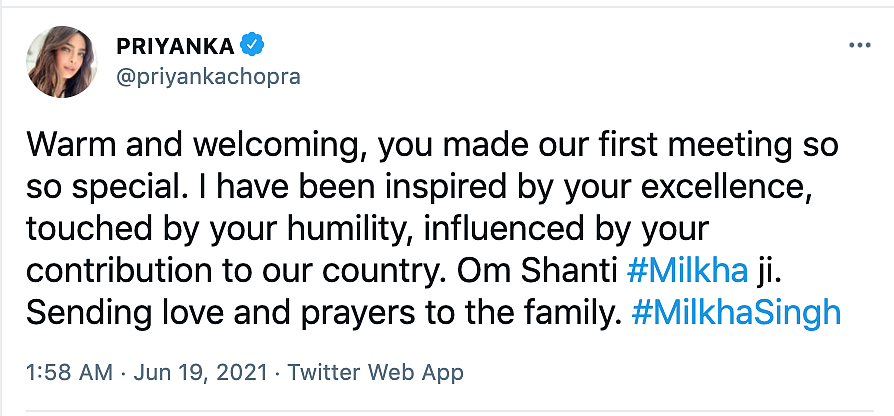 ‘Have a Golden Run in Heaven’: Bollywood Mourns Milkha Singh
