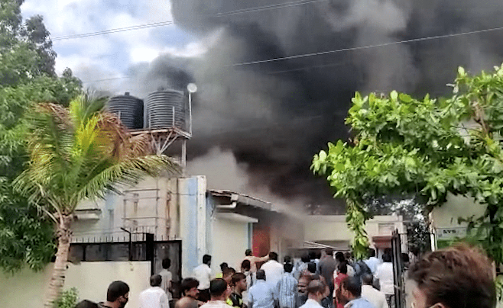 At least 18 people have died in a fire that broke out at a sanitiser manufacturing unit in Pune on Monday.