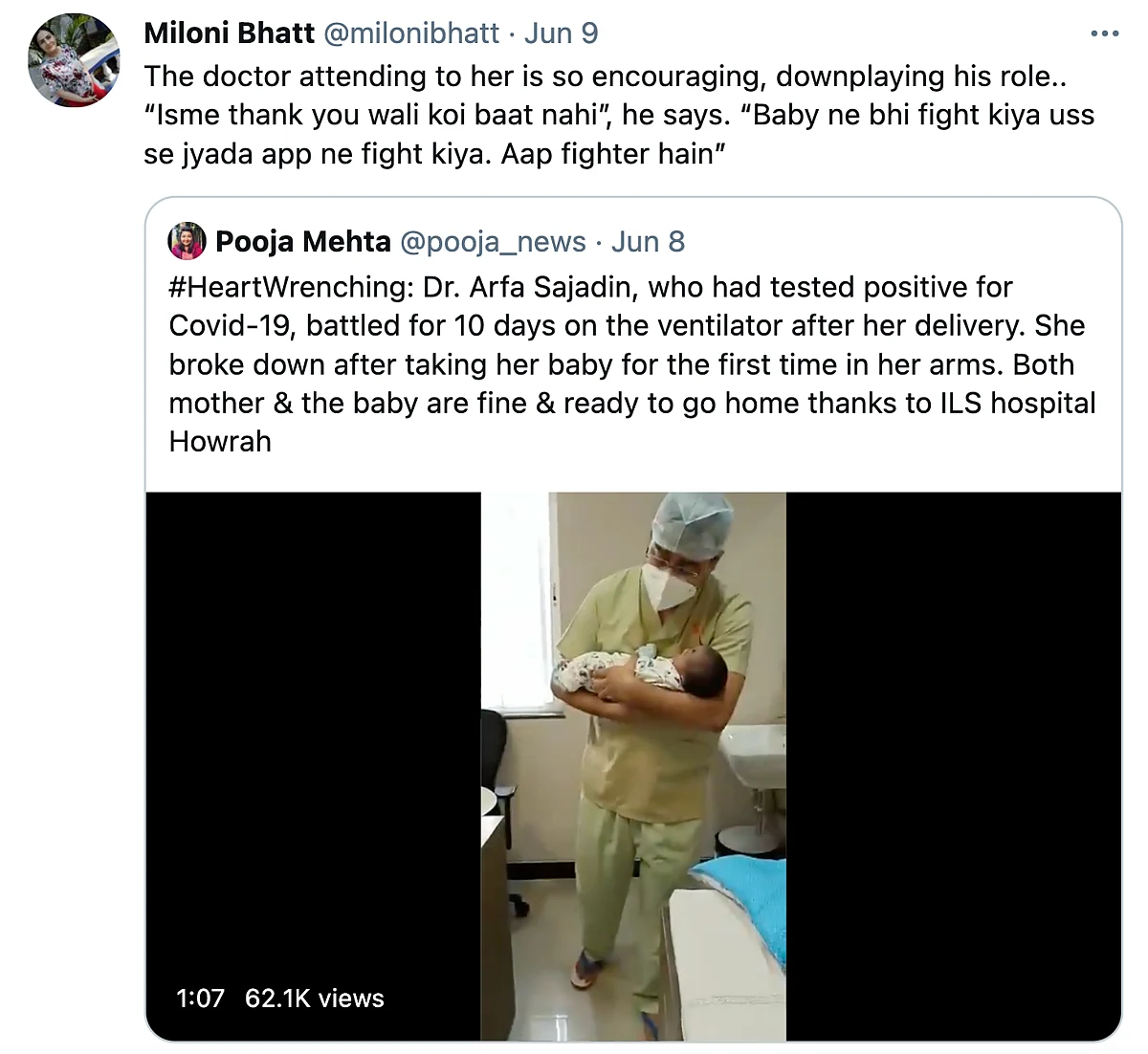 Mother Recently Recovered From COVID Holds Baby for the First Time