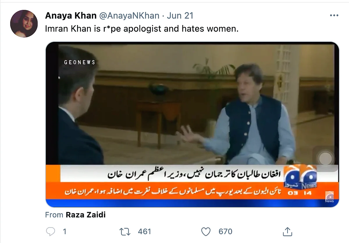 Imran Khan Called 'Rape Apologist' After Controversial Interview