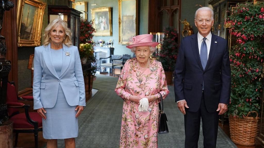 President Joe Biden and First Lady Jill Biden were received at Windsor Castle by Queen Elizabeth