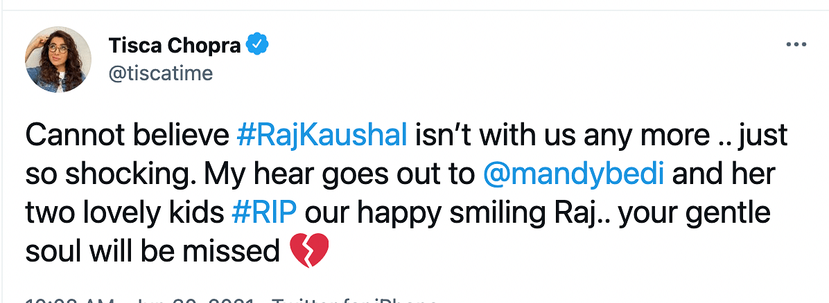 Filmmaker Onir took to Twitter to mourn the demise of Raj Kaushal.