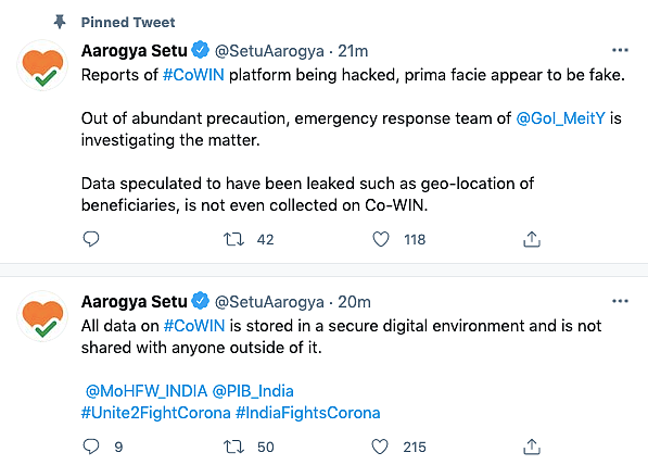 ‘Prima Facie Fake’: Centre Rubbishes Claims of CoWIN Hack