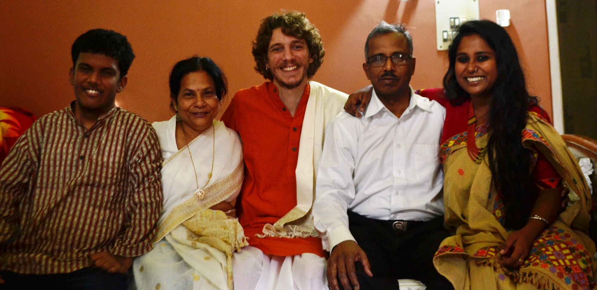 Devangana with her brother (left to right), mother, husband, father.
