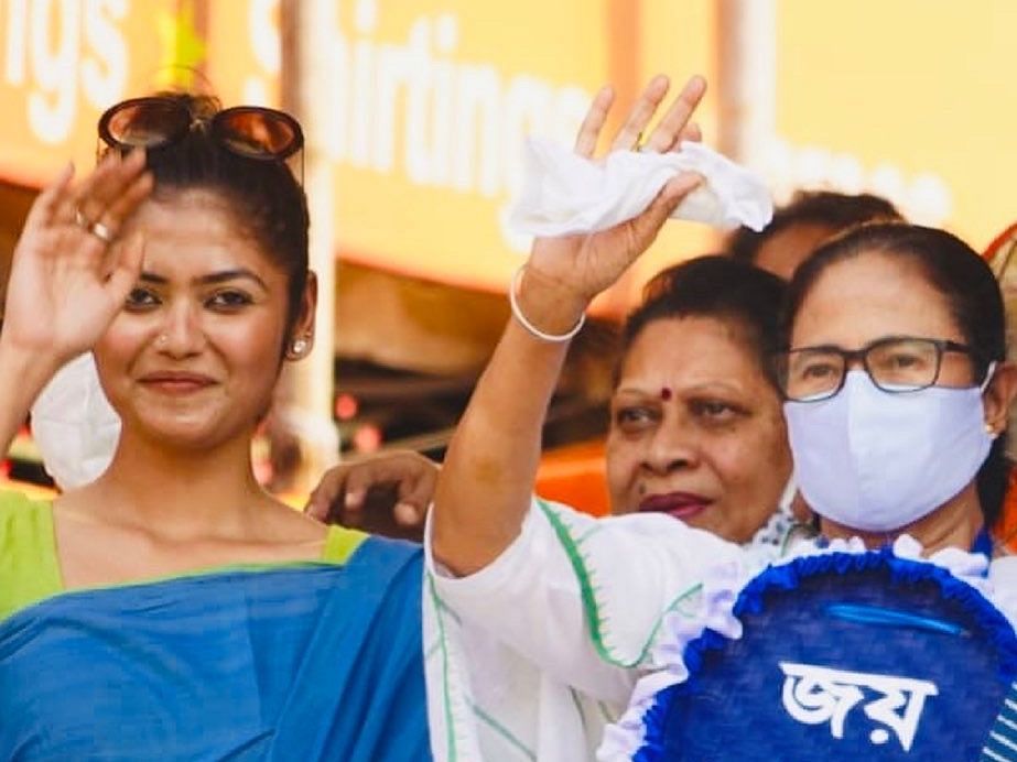 Saayoni Ghosh, among other celebrities, was inducted into the party, ahead of the Assembly elections in West Bengal.&nbsp;