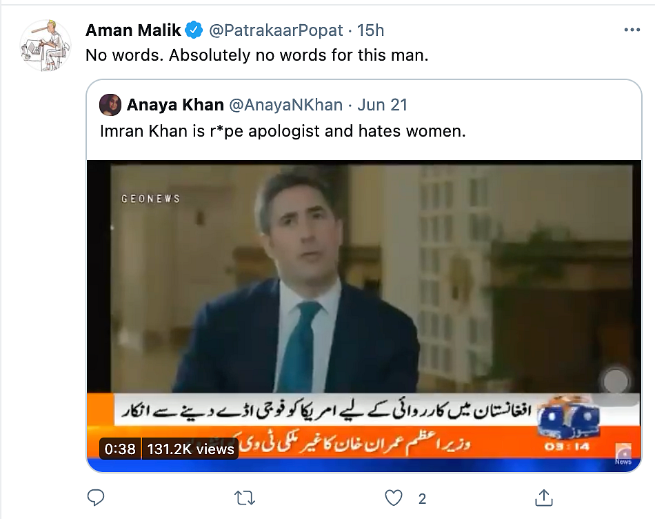Imran Khan Called 'Rape Apologist' After Controversial Interview
