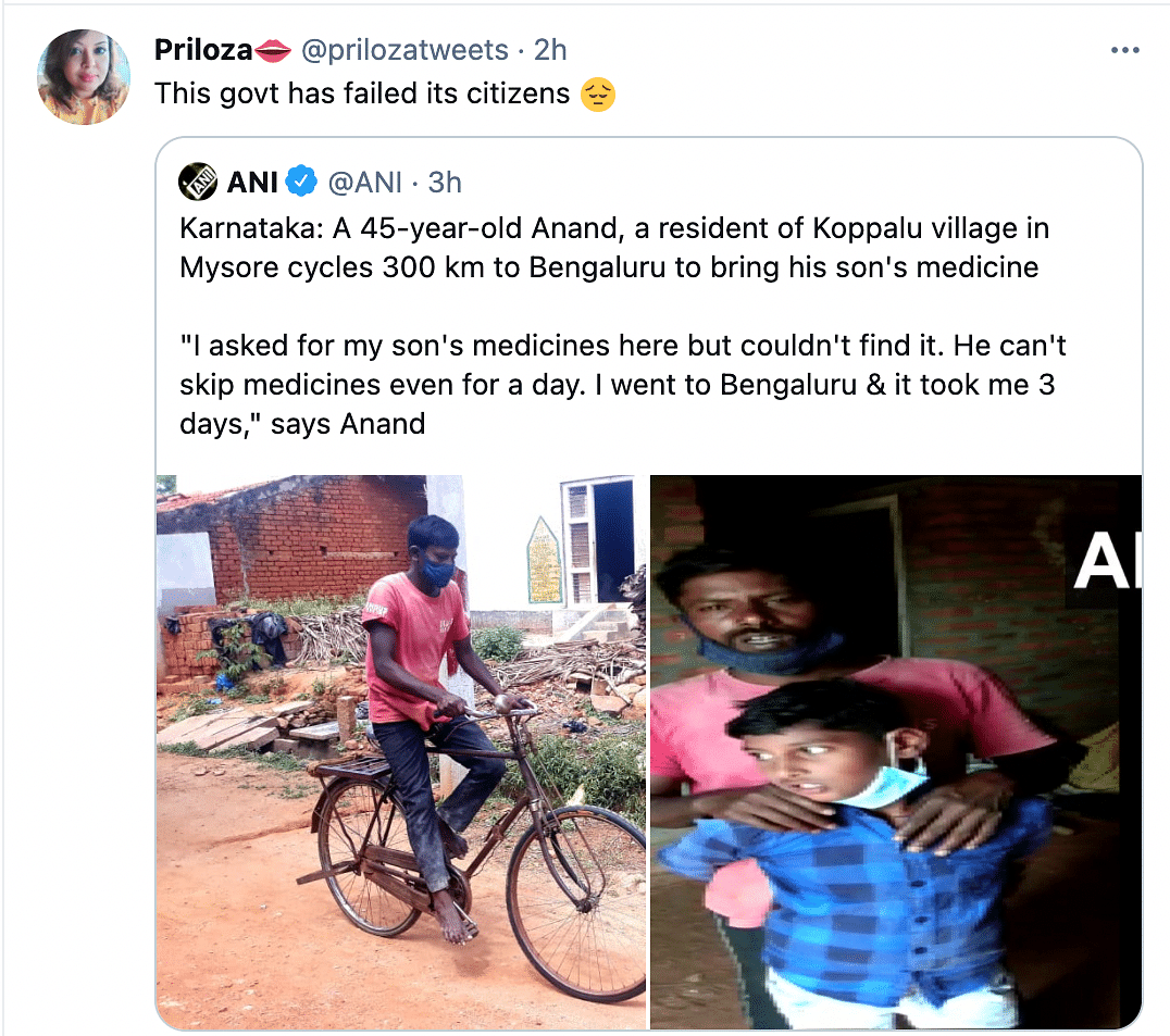 Anand, a 45-year-old man from Mysore had to travel 112 kms to Bangalore to get his son's medicines.