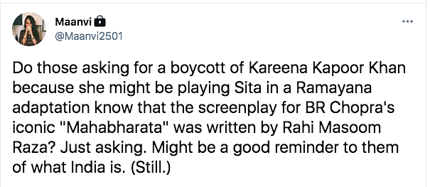 Speculative reports stated that Kareena has allegedly asked for Rs 12 crore for her role as Sita. 