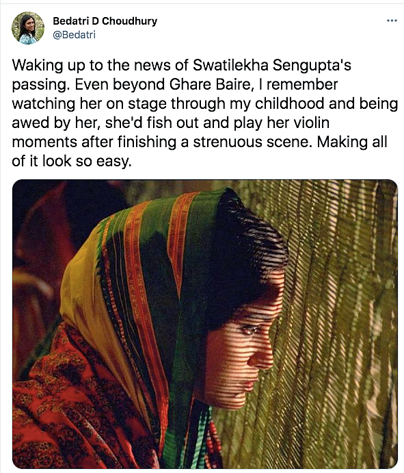 Veteran Actor Swatilekha Sengupta Passes Away