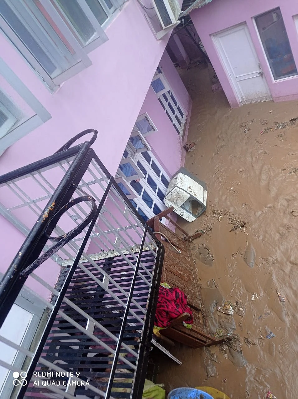 Water gushes inside a home in Thathri, Doda.