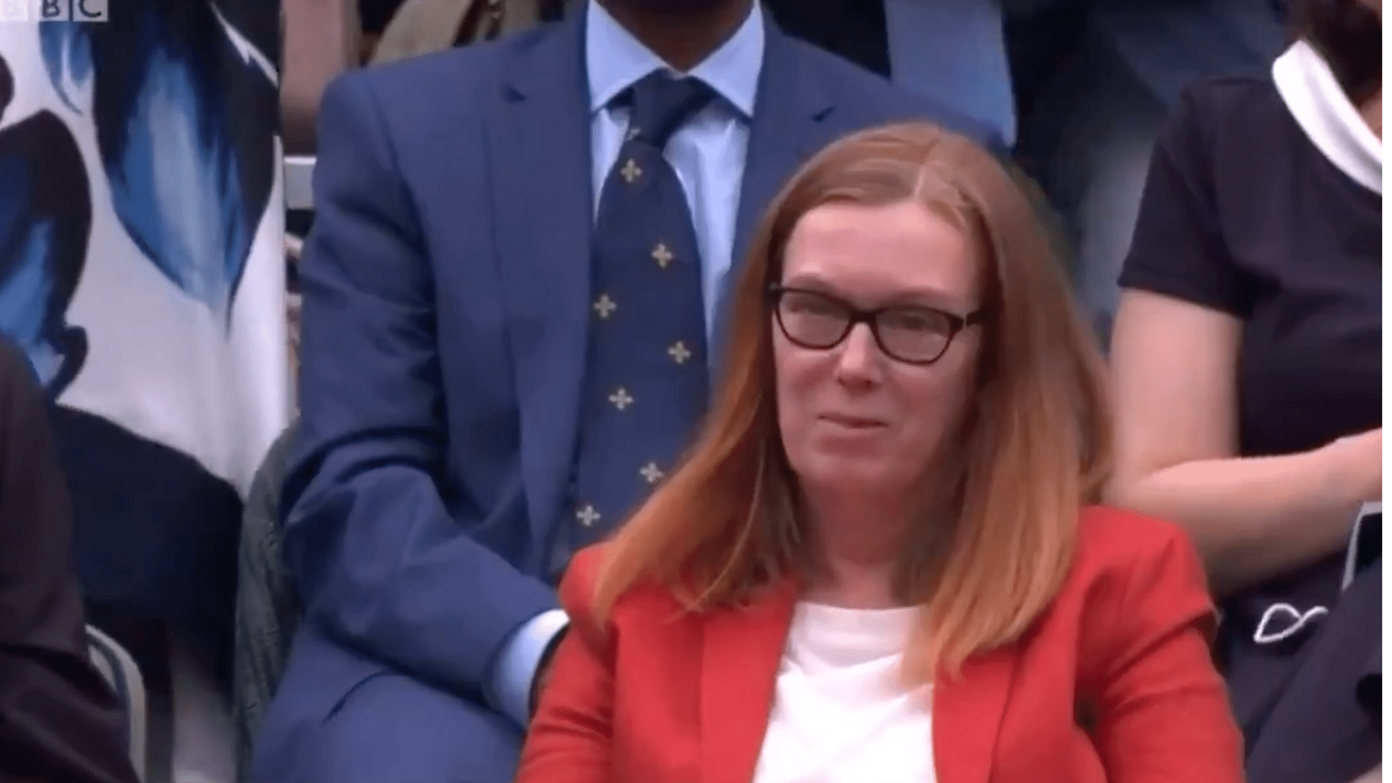 <div class="paragraphs"><p>Dame Sarah Gilbert, one of the scientists behind the Oxford-Astrazeneca vaccine at Centre Court's royal box at Wimbledon 2021</p></div>