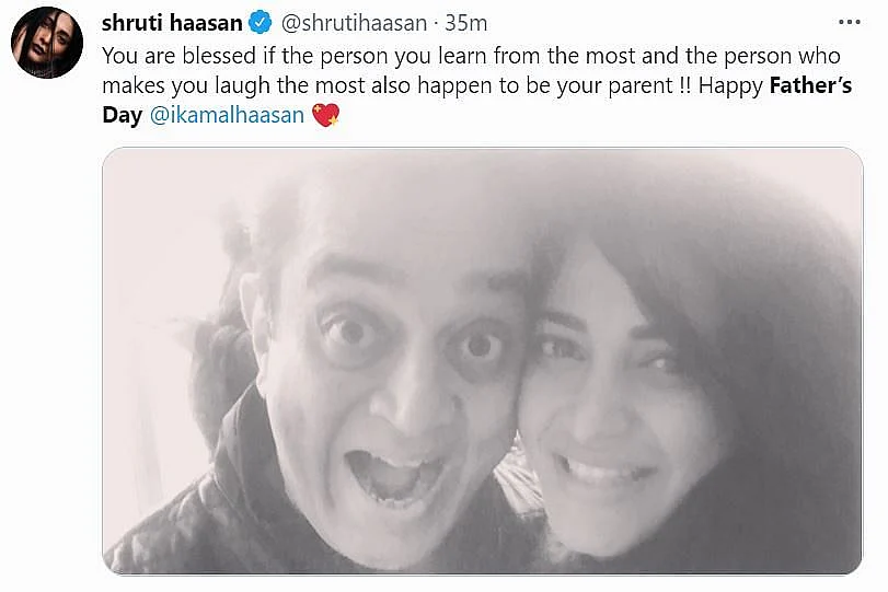 <div class="paragraphs"><p>Shruti Haasan wishing Kamal Haasan on Father's Day</p></div>
