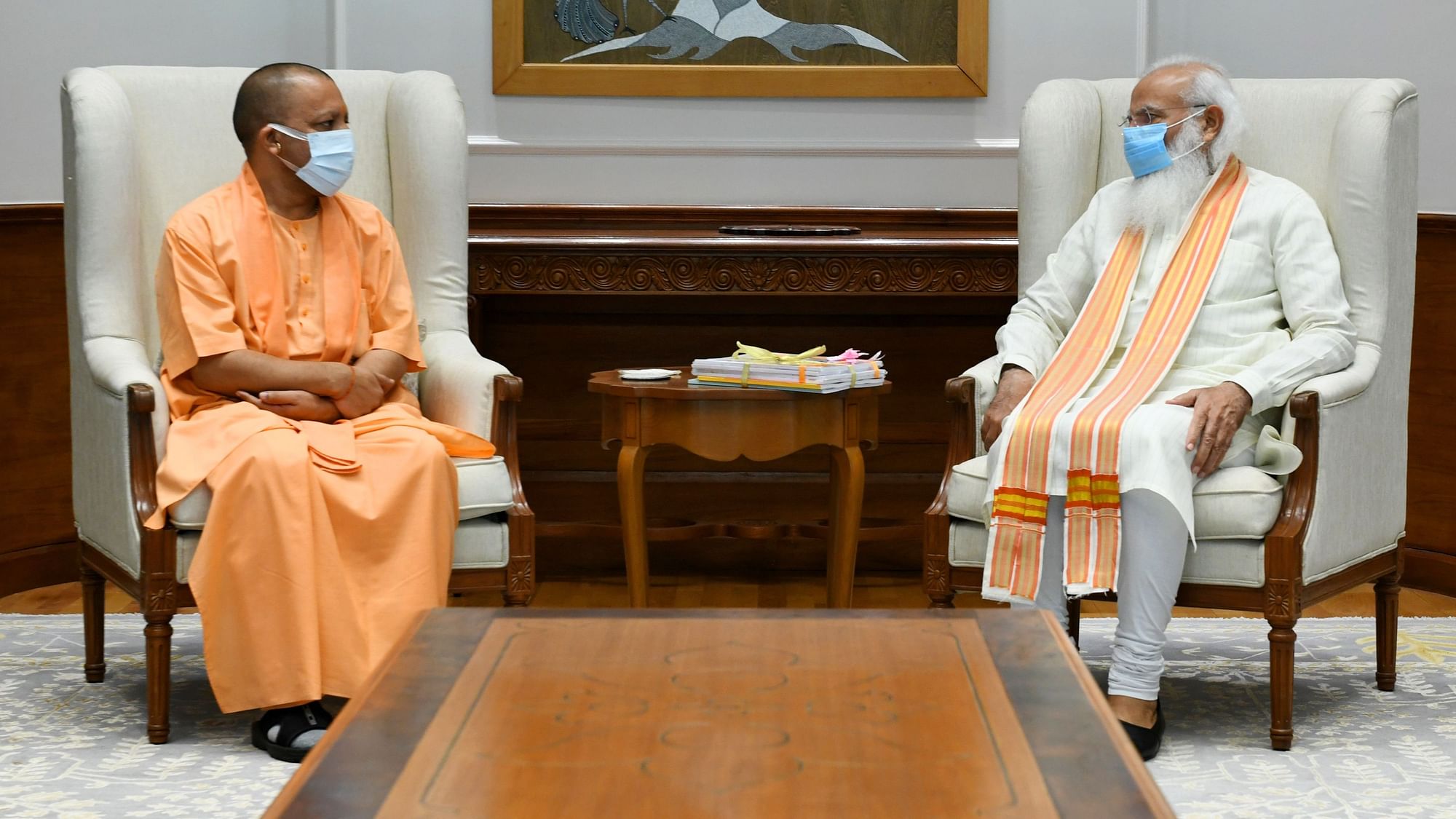 UP CM Yogi Adityanath meets PM Narendra Modi in Delhi.&nbsp;