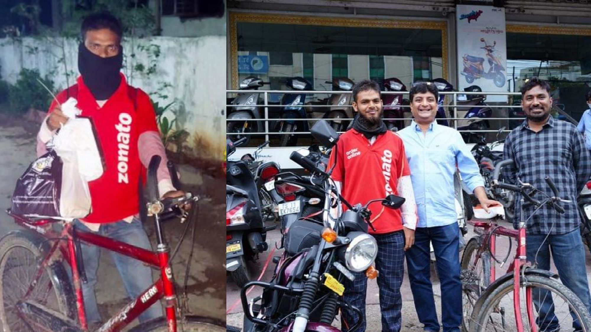 <div class="paragraphs"><p>Netizens raise 73,000 to give Mohd Aqeel a new bike to deliver food.</p></div>