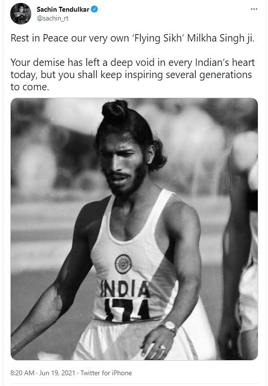 The Indian sports fraternity paid their tribute to track legend Milkha Singh, who passed away on Friday night.