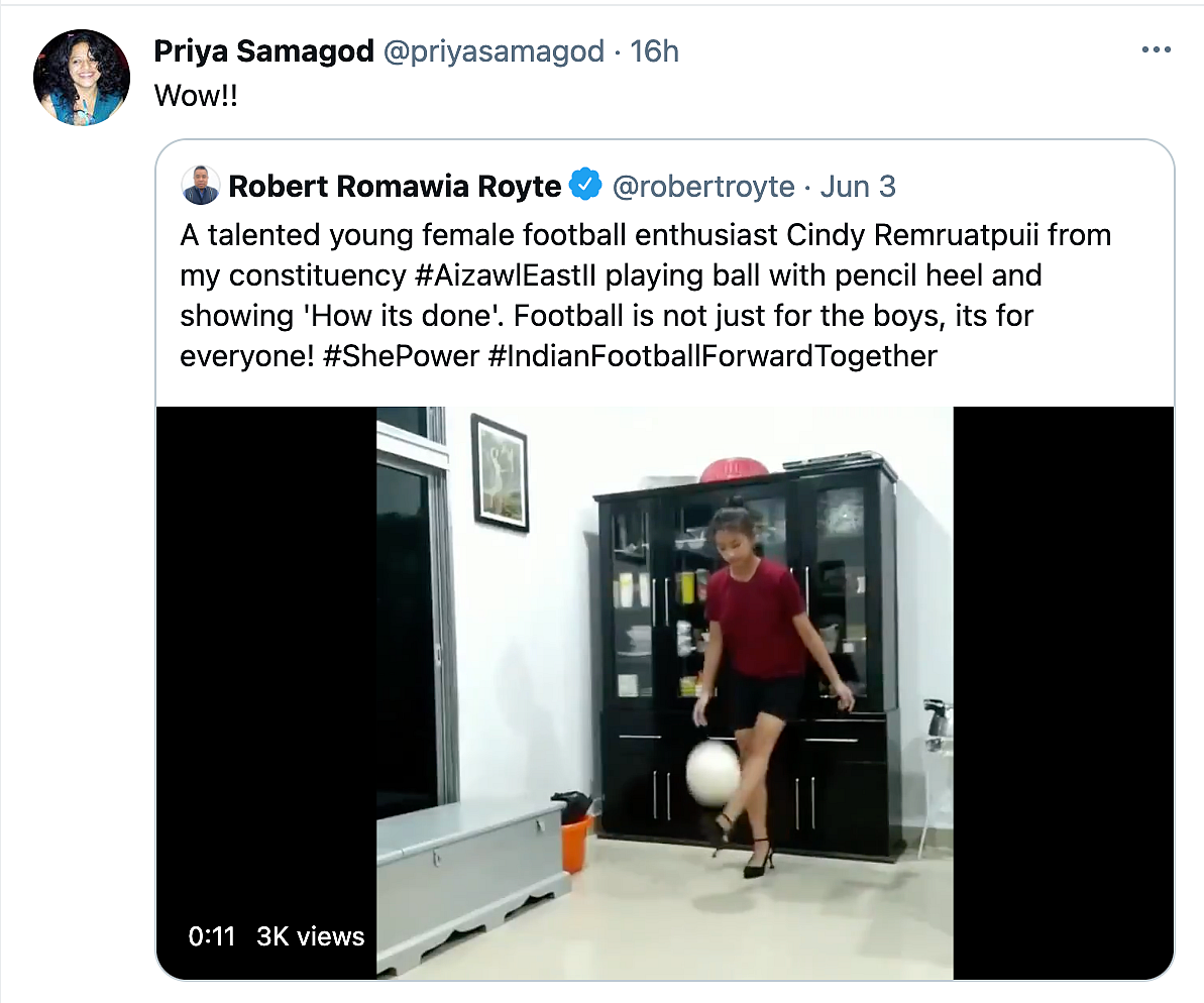 Watch: Mizoram Girl Does Football Tricks in Heels, Wins Hearts