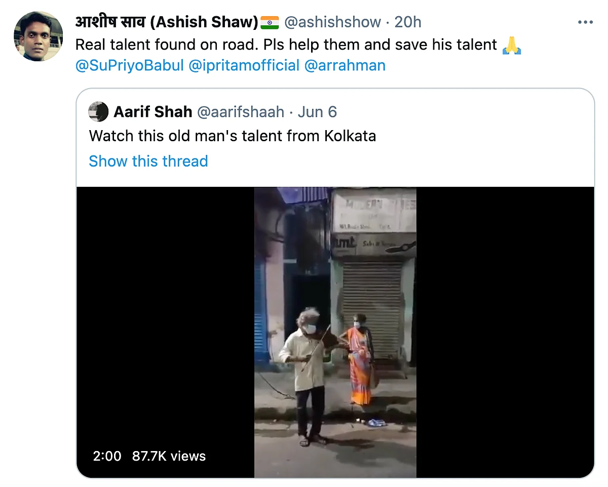 Twitter Is Moved by This Old Man Playing the Violin in Kolkata