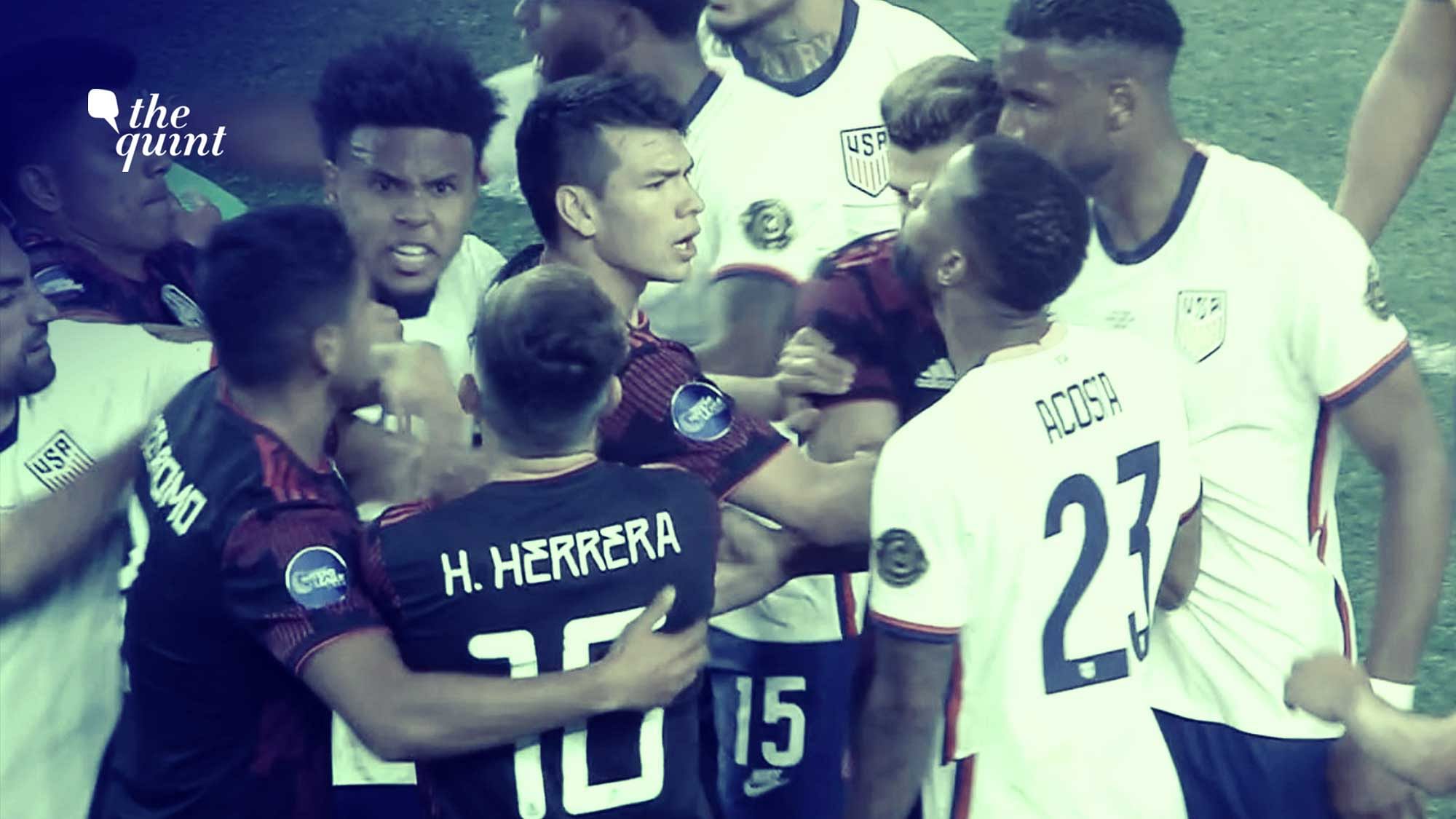 Ugly scenes unfolded during the CONCACAF Nations League final between US and Mexico.&nbsp;