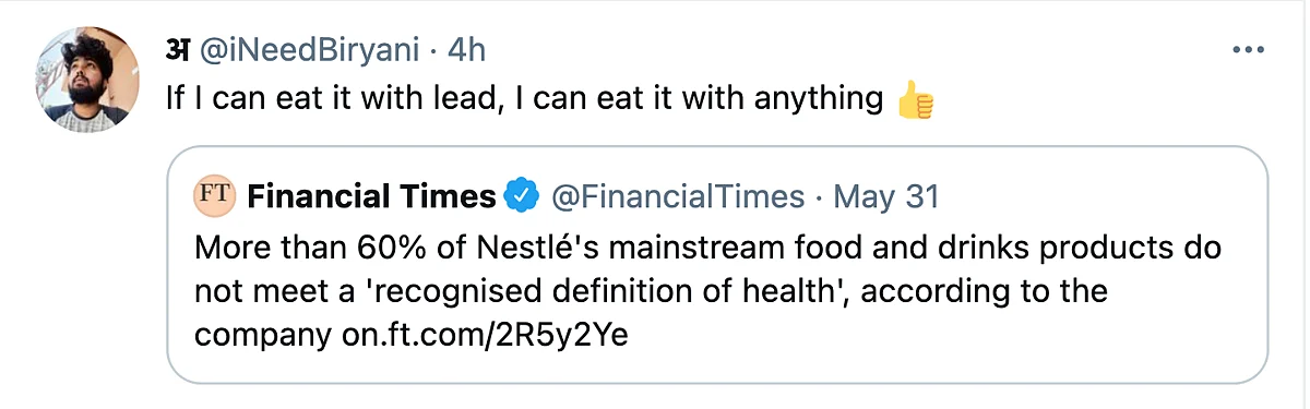 More Than 60% Of Nestlé's Products Aren't Healthy, Twitter Reacts