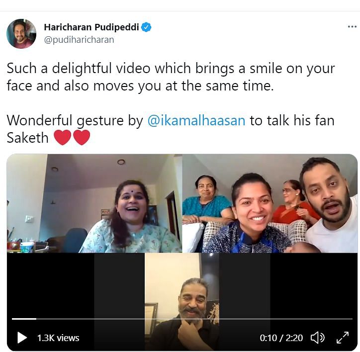 Kamal Haasan motivates his fan, battling brain cancer, to keep fighting. 