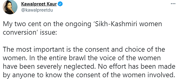 Women have taken to social media to point out how the Srinagar Muslim-Sikh 'conversion' row is laced with misogyny.