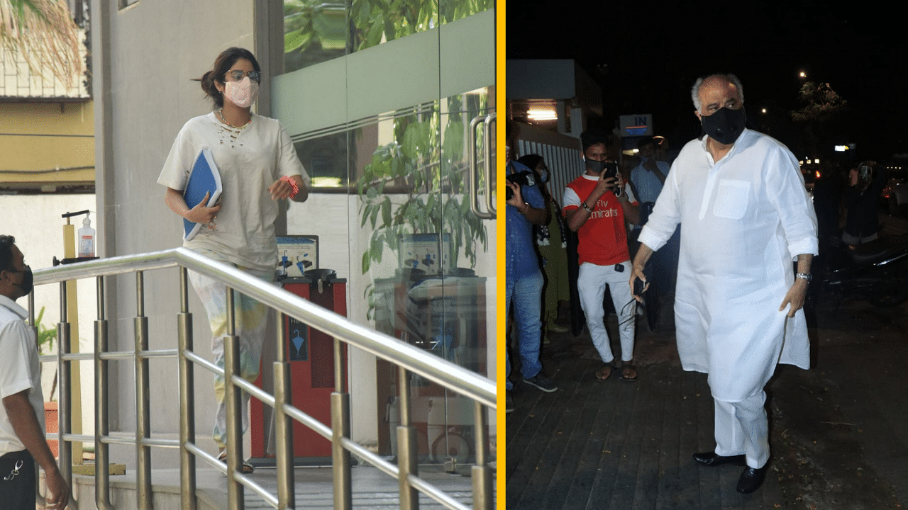 <div class="paragraphs"><p>Janhvi Kapoor and Boney Kapoor spotted outside the hospital.&nbsp;</p></div>