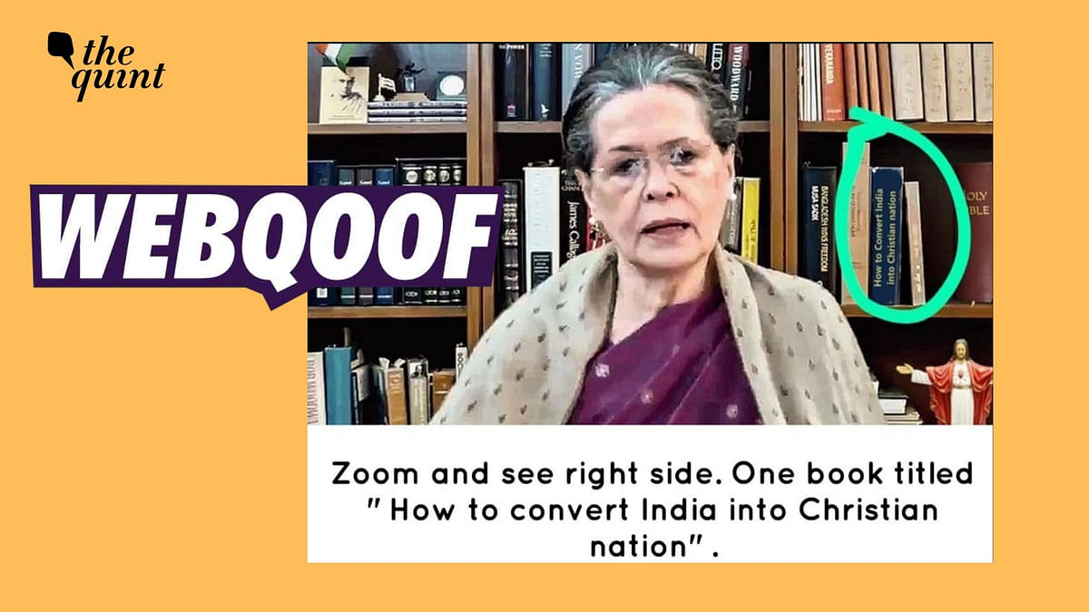 Book on ‘Conversion’ on Sonia Gandhi’s Shelf? It’s an Edited Pic