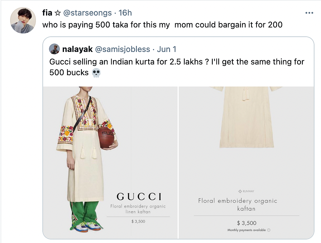 Gucci Is Selling a 2.5 Lakh Kurta & Desi Twitter Cannot Keep Calm
